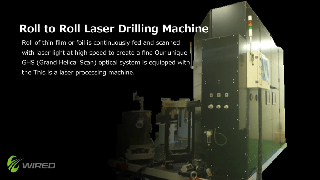 Roll to Roll Laser Drilling Machine：WIRED Co., Ltd.