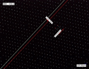 Figure 4: Laser drilled SiO anode (transmitted light view)